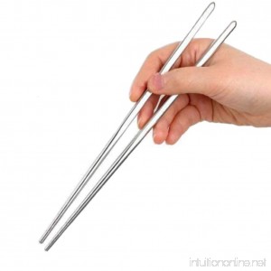 1 Pair Non-slip Stainless Steel Spiral Chopsticks Reusable Classic Style Environmental Chopstick Tableware for Household Hotel Restaurant - B078YM7QKJ